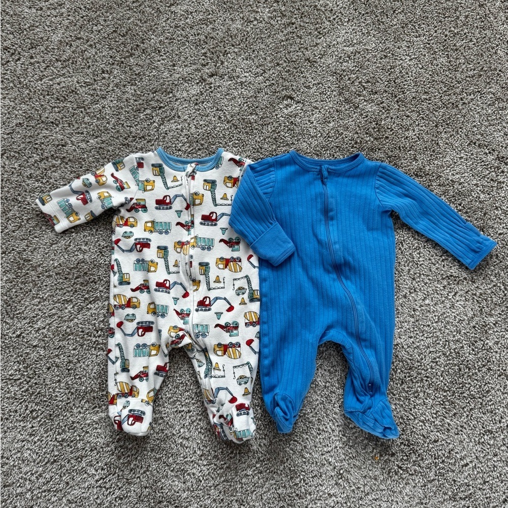 Little Me Baby Boy Footed Sleeper Bundle Pajamas Footies Set Size 0-3 Months - Picture 2 of 9
